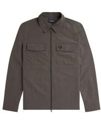 Fred Perry - Textured Zip Through Overshirt Field - Lyst