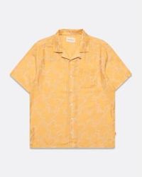 Far Afield - Stachio Short Sleeve Shirt Floral Jacquard Gold - Lyst