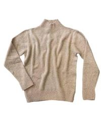 Circolo 1901 - Dark Beige Boucle Fabric Wool Blend Turtle Neck Sweater Xxl - Lyst