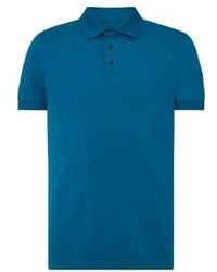 Remus Uomo - Textured Collar Polo Shirt Blue M - Lyst