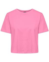 Pieces - Camiseta cosecha rosa pcrina begonia - Lyst