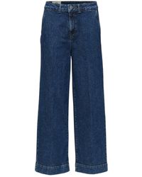 SELECTED Cropped High Waist Blue Jeans