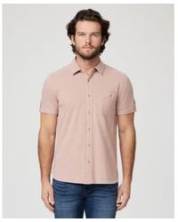 PAIGE - Brayden Short Sleeve Roll Tab Shirt - Lyst