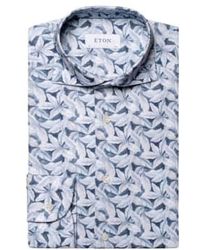 Eton - Light palm print slim fit shirt - Lyst