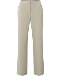 Yaya - Pure Cashmere Brown Soft High Waist Pantalon With Wide Leg - Lyst