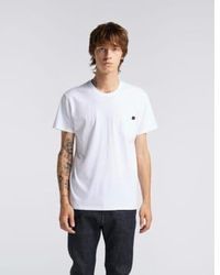 Edwin - Camiseta blanca con bolsillo - Lyst
