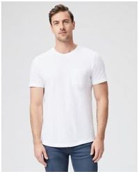 PAIGE - Kenneth crew slub cotton t-shirt en blanc frais m868f96-7278 - Lyst