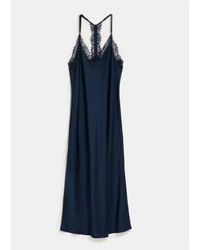 Essentiel Antwerp - Feist Slip Dress With Lace Trimmings Navy 36 - Lyst
