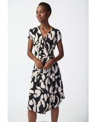Joseph Ribkoff - Abstract Print Silky Knit Wrap Dress 12 - Lyst