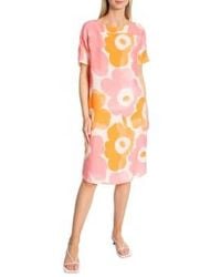 Marimekko - Unikko-kleid in pfirsich und rosa - Lyst