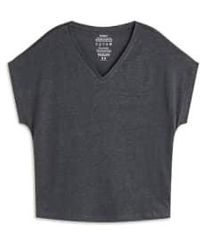 Ecoalf - Arenda V Neck Linen T Shirt Caviar Xs - Lyst