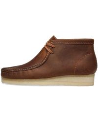 Clarks Bottes en cuir de cire d'abeille 26134196 Originals Wallabee - Marron