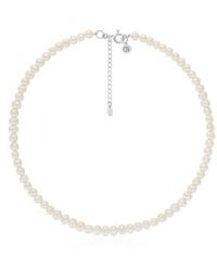 Claudia Bradby - Button Pearl Choker Necklace / Silver - Lyst