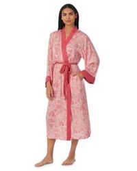DKNY - Satin Maxi Blush Kimono Robe Large - Lyst