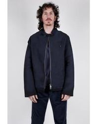 Hannes Roether - Heavy Cotton Zip Up Jacket Navy Extra Large - Lyst