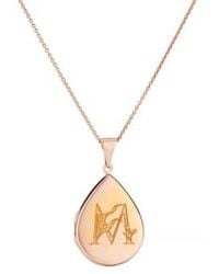 Posh Totty Designs - Plated Floral Engraved Initial Locket Necklace Sterling Silver - Lyst