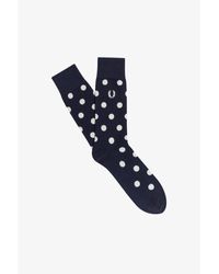 Fred Perry Polka Dots Socks Navy / Snow White - Blue