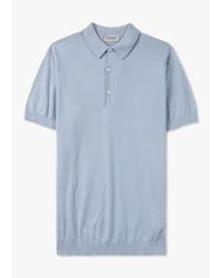 John Smedley - Mens Adrian Knitted Polo Shirt In Mirage - Lyst