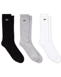 Lacoste - Sport Socks 3 Pack Ra4182 /white/grey 39/42 - Lyst