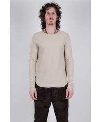Hannes Roether - Raw Neck Cotton L/s T-shirt Sand Extra Large - Lyst