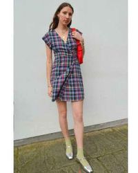 Nice Things - Checked Wrap Dress - Lyst