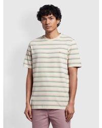 Farah - Coxsone Regular Fit Multi Stripe Short Sleeve T Shirt In Fog - Lyst