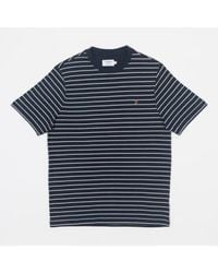 Farah - Oakland stripe kurzarm-t-shirt in marineblau und weiß - Lyst