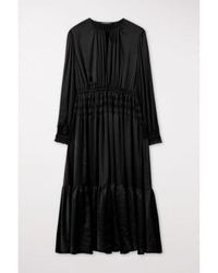 Luisa Cerano - Elastic Waist Detail Satin Midi Dress Size 8 Col - Lyst