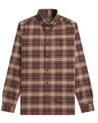 Fred Perry - Authentic Oxford Tartan Shirt Stone ombragée - Lyst