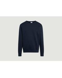 Knowledge Cotton - Navy Blue Elm Basic Sweatshirt - Lyst