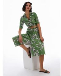 Pennyblack - Cotton Sateen Print Shirt Dress Green 8 - Lyst