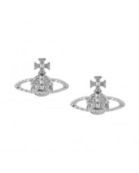 Vivienne Westwood Silver Crystal Mayfair Bas Relief Earrings - Metallizzato