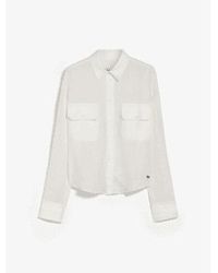 Weekend by Maxmara - Popoli camisa algodón estampado tamaño: s, col: blanco - Lyst