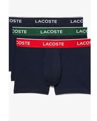 Lacoste - Pack Of 3 Casual Trunks With Contrasting Waistband Xx Large - Lyst