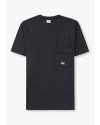 C.P. Company - Cp Company Mens 201 Jersey Flap Pocket T Shirt In Total Eclipse - Lyst