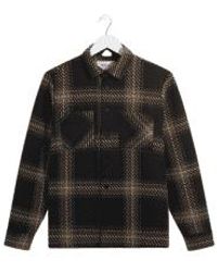 Wax London - Whiting overshirt in zap check /beige - Lyst