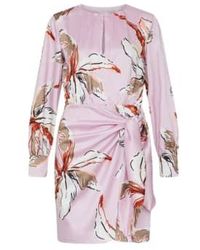 Marella - Palm Print Silky Dress 8 - Lyst
