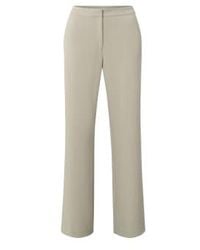 Yaya - Pure Cashmere Soft High Waist Pantalon With Wide Leg 36 Beige - Lyst