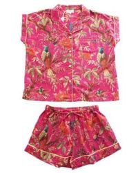 Powell Craft - Ladies Hot Birds Of Paradise Print Cotton Short Pyjama Set S/m - Lyst