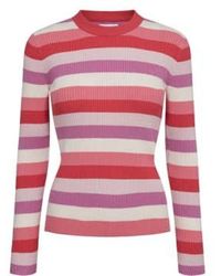 Numph - Berry Stripe Pullover Teaberry Xs - Lyst