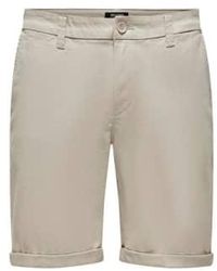 Only & Sons - Peter chino shorts lingo plateado - Lyst