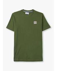 Aquascutum - Mens Active Club Check Patch T Shirt In Army - Lyst