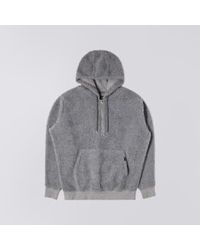 Edwin - Grauer polyester yuka halfzip hoodie - Lyst