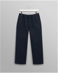 Wax London - Pantalón kurt algodón orgánico azul marino - Lyst
