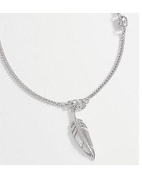 Estella Bartlett - Rhodium Plated Feather Pendant Necklace - Lyst
