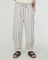 Girls Of Dust - Pantalon Pasha Pants Yankee Stripe Natural - Lyst