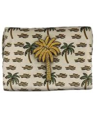 SIXTON LONDON - Palm Make Up Bag & Palm Tree Pin Large Recycled Velvet - Lyst
