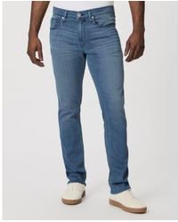 PAIGE - Federal Fit Garza Mid Wash Straight Leg Jeans M655799-b257 30w - Lyst