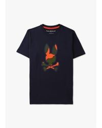 Psycho Bunny - Herren-t-shirt mit grafischem plano-camouflage-print in marineblau - Lyst