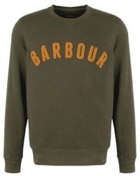 Barbour - Prep Logo Crew Sweatshirt Olive vorbereiten - Lyst